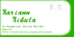 mariann nikula business card